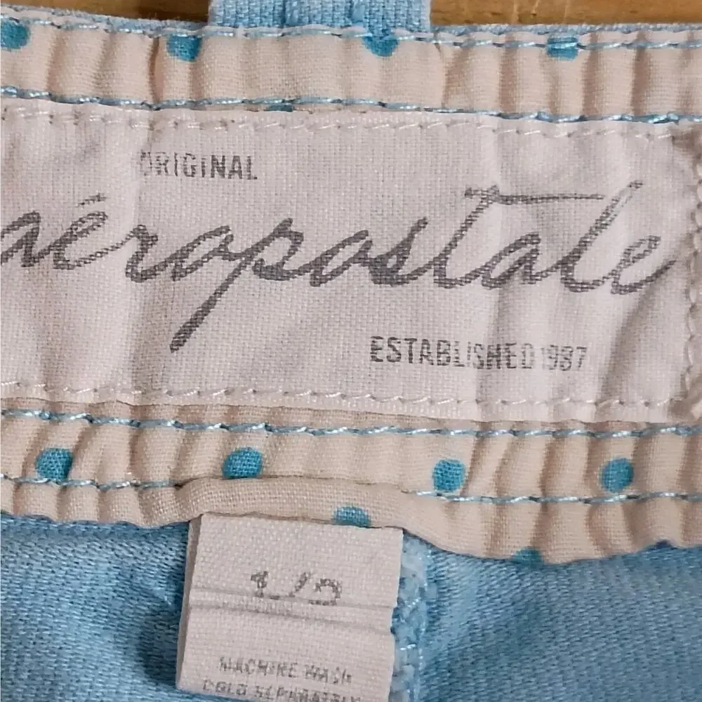 Aeropostale Shorts Juniors Womens Size 1/2 Light Blue Cotton Utility Pockets